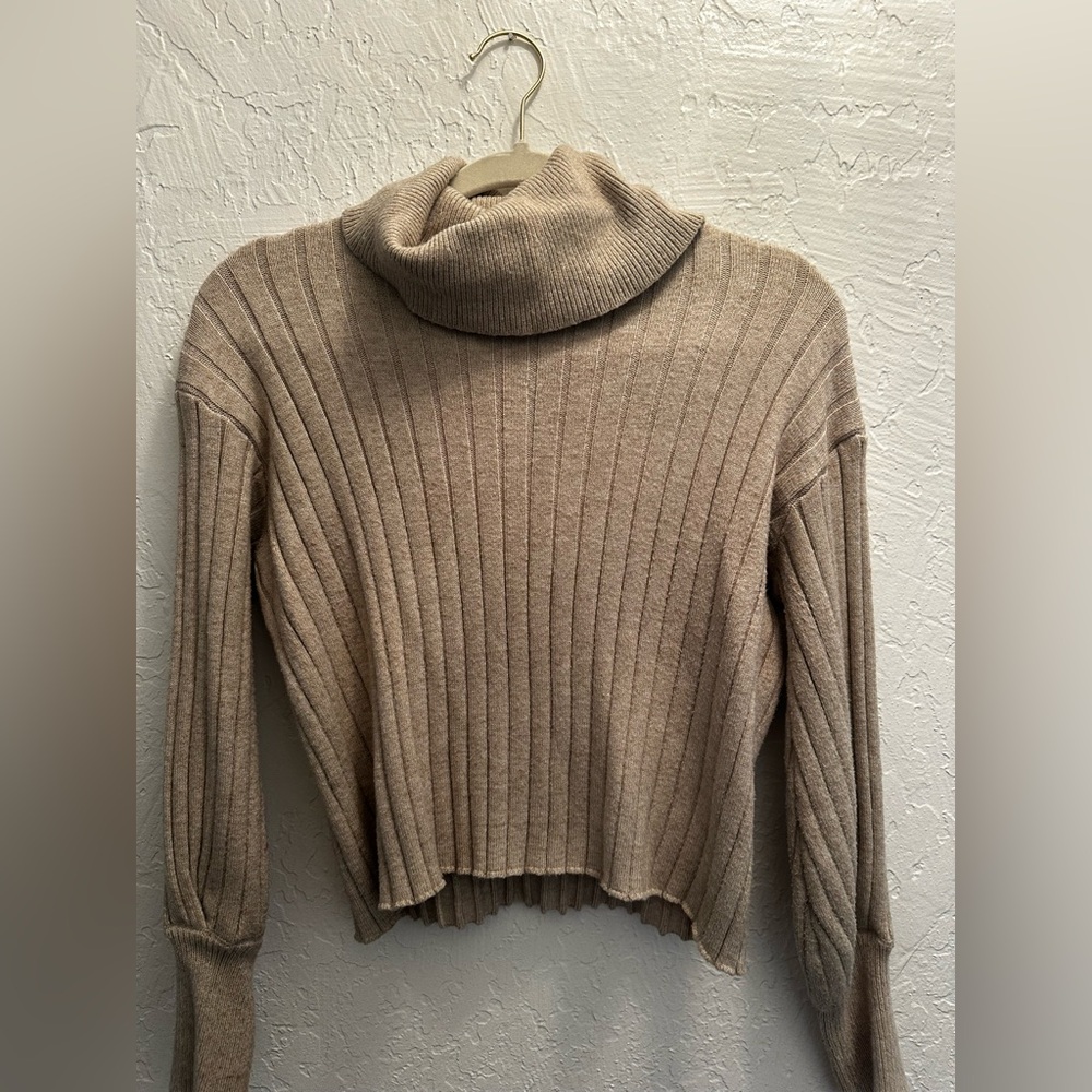 Cozy Biege mid-length Turtleneck Sweater